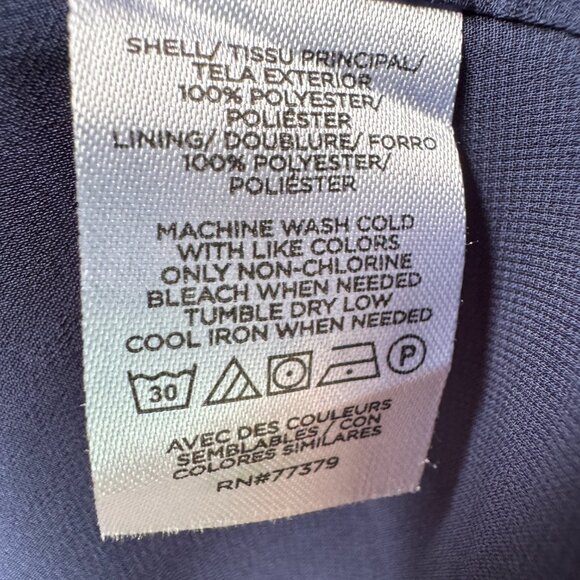 NWT Ann Taylor Navy Dotted Patchwork Pocket Short Sleeve Shirtdress - Women's 14 - Picture 14 of 14